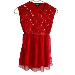 George Dress Red With Sparkles Lace Girls Size 6